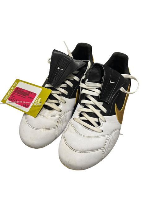 Vist Large View of Product Image Which is Used Nike Soccer Cleats White/Black/Yellow Senior 6.5