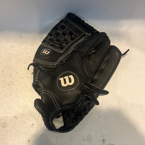 Vist Large View of Product Image Which is Used Wilson A360 RH Throw Fastpitch Gloves Black 14"