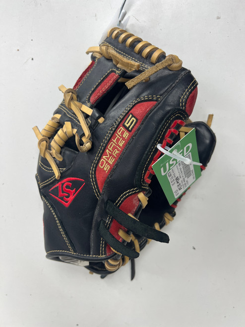 Vist Large View of Product Image Which is Used Louisville Slugger OMAHA SERIES 5 BB/SB Glove RH Throw Black 11 1/4"