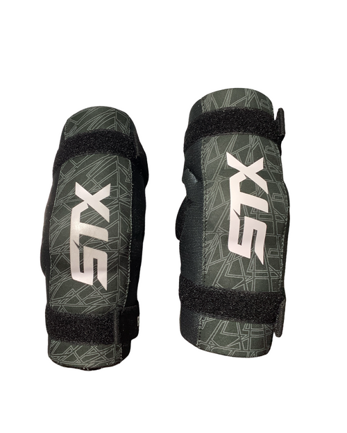 Vist Large View of Product Image Which is Used STX STALLION 75 Lacrosse Arm Pads/Guards Black LG
