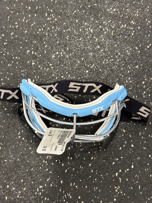 Vist Large View of Product Image Which is Used STX FOCUS-S Lacrosse Facial Protect Carolina Blue Senior