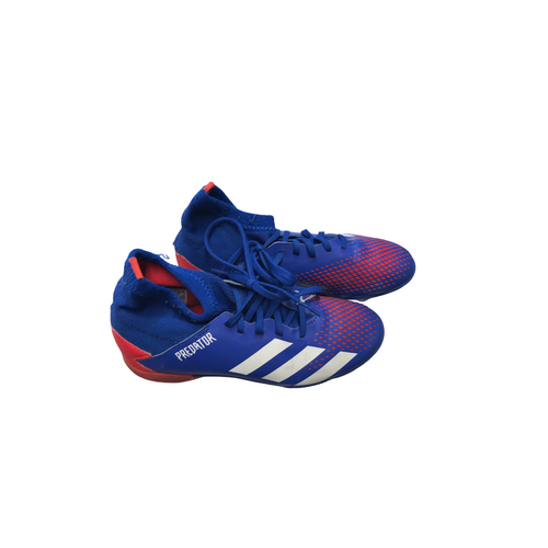 Vist Large View of Product Image Which is Used Adidas Soccer Indoor Shoes Royal Blue Junior 04