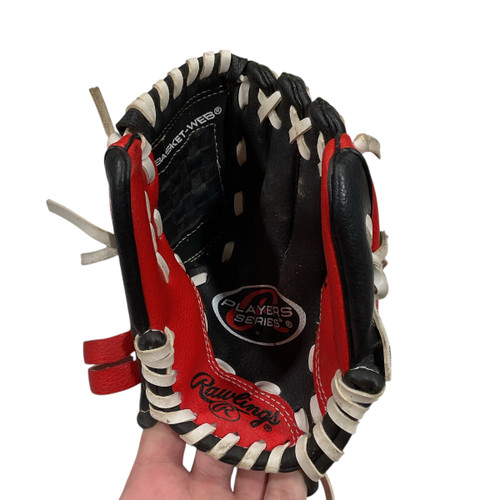 Vist Large View of Product Image Which is Used Rawlings BB/SB Glove T-ball Red 8"
