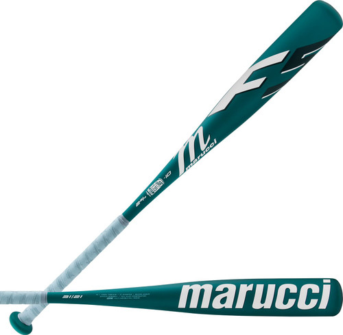 Vist Large View of Product Image Which is Marucci alloy teal baseball bat with white logo text