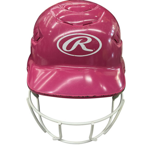 Vist Large View of Product Image Which is Used Rawlings RCFH Batting Helmet w/Mask Neon Pink One Size