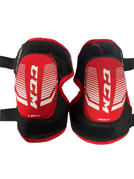 Vist Large View of Product Image Which is Used CCM JETSPEED FT350 ELBOW PADS YTH LG Junior Elbow Pads Red LG