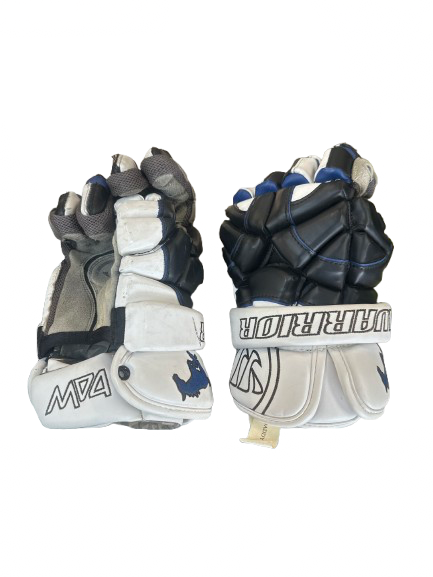 Vist Large View of Product Image Which is Used Warrior MAC DADDY IV Lacrosse Gloves Mens Black And White 13"