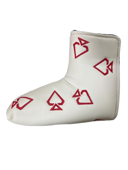 Vist Large View of Product Image Which is Used WHITE W/ RED SPADES PUTTER COVER Golf Accessory