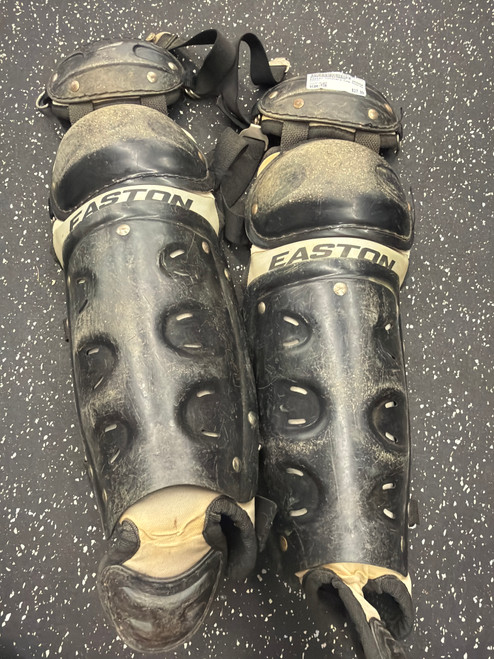 Vist Large View of Product Image Which is Used Easton Catchers Leg Guards Black Youth