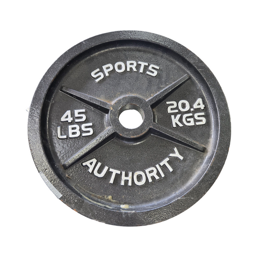 Vist Large View of Product Image Which is Used SPORTS ATHORITY 45LB PLATE Olympic Plate (Each) 45 lb