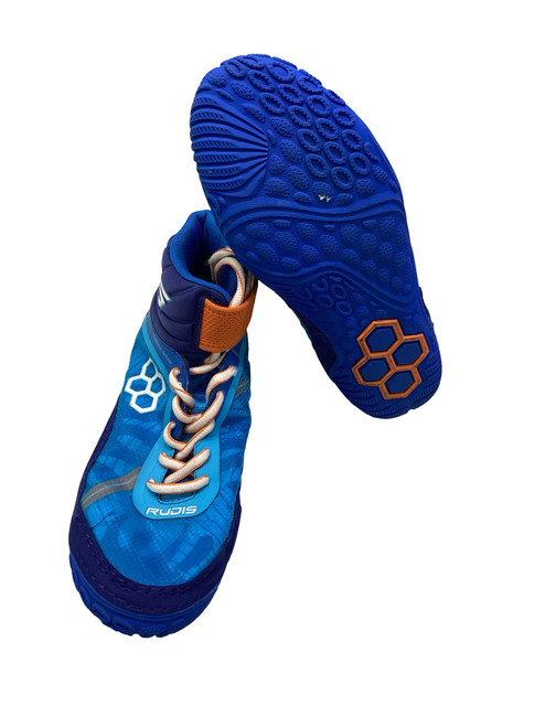 Vist Large View of Product Image Which is Used Rudis Wrestling Shoes Royal Blue Senior 8