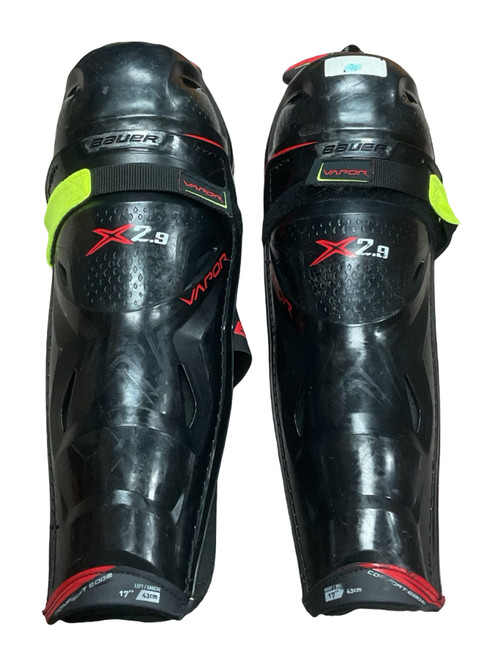 Vist Large View of Product Image Which is Used Bauer VAPOR X2.9 Senior Shin Guards Black 17"
