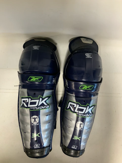 Vist Large View of Product Image Which is Used Reebok 3K Junior Shin Guards Navy Blue 12"
