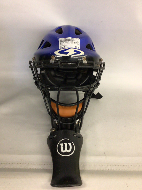 Vist Large View of Product Image Which is Used Wilson POWER BOLT HELMET Catchers Helmet w/Mask Navy Blue MD