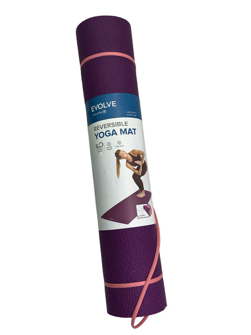 Vist Large View of Product Image Which is Used Gaiam EVOLVE REVERSABLE YOGA MAT Yoga Mat Purple