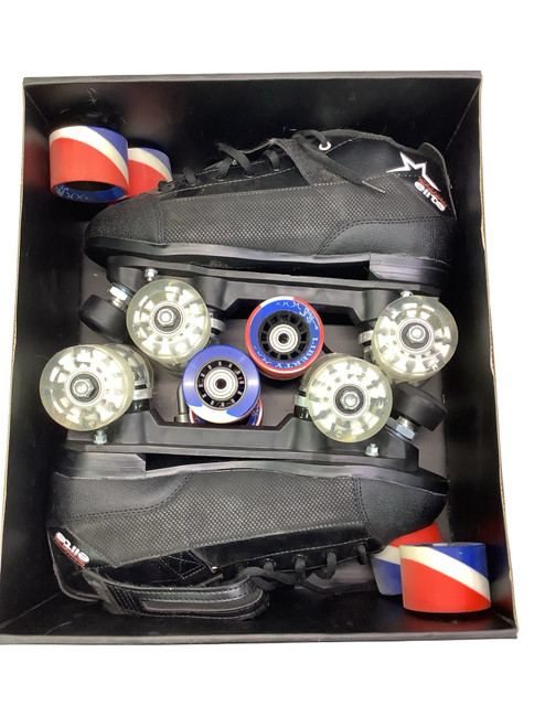Vist Large View of Product Image Which is Used RollerDerby ELITE REVOLUTION ROLLER SKATES Senior Roller Quad Skates Black Senior 10