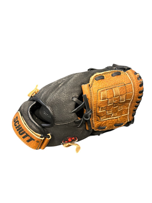 Vist Large View of Product Image Which is Used Schutt S115R BB/SB Glove RH Throw Brown 11 1/2"