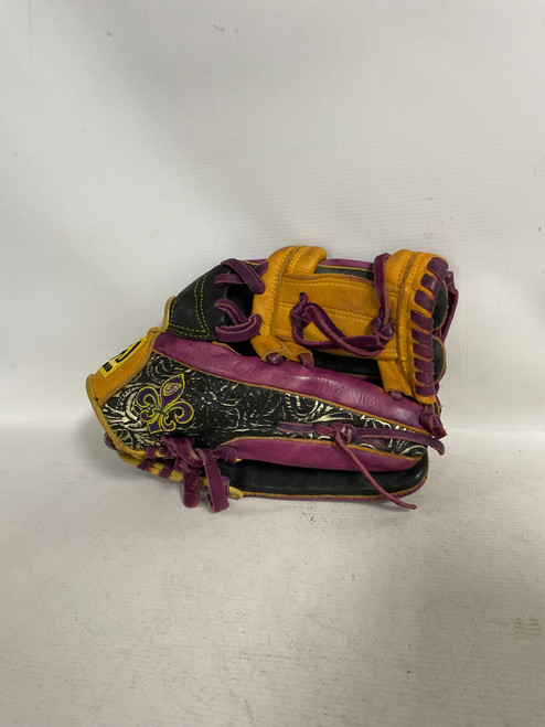 Vist Large View of Product Image Which is Used ARIZONA GLOVEMAN BB/SB Glove RH Throw Purple And Gold 13"