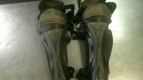 Vist Large View of Product Image Which is Used Champro CG81 Catchers Leg Guards Black Intermed