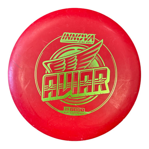 Vist Large View of Product Image Which is Used Innova DX AVIAR Disc Golf Putter Red 143g