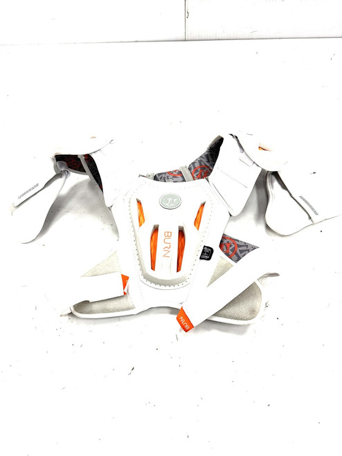 Vist Large View of Product Image Which is Used Warrior BURN SHOULDER Lacrosse Shoulder Pads White LG
