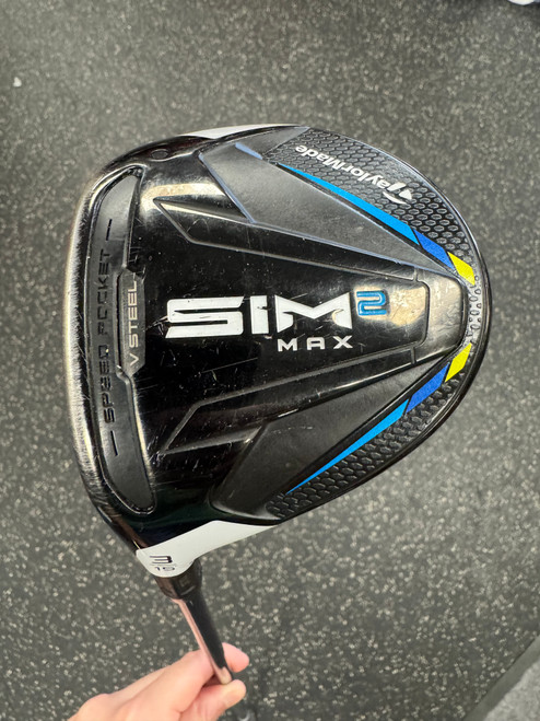 Vist Large View of Product Image Which is Used Taylormade SIM2 MAX Mens Fairway Wood LH 3 Wood