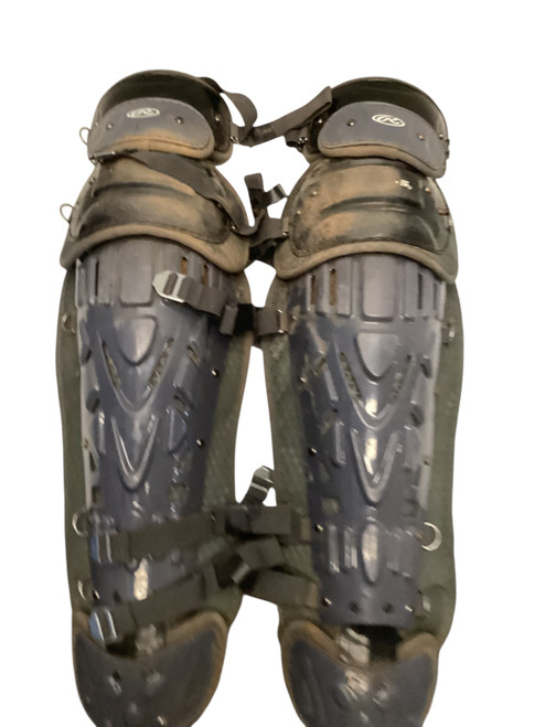 Vist Large View of Product Image Which is Used Rawlings LGVEL Catchers Leg Guards Grey Adult