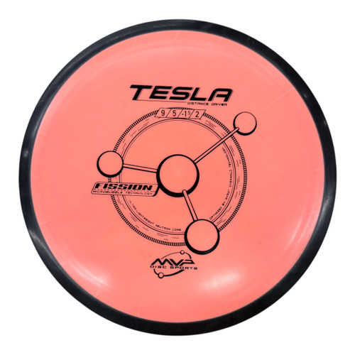 Vist Large View of Product Image Which is Used MVP FISSION TESLA Disc Golf Driver Orange 173g