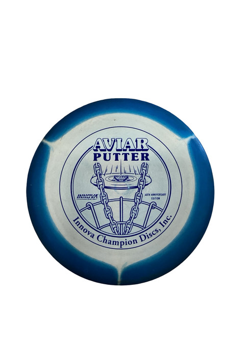 Vist Large View of Product Image Which is Used Innova AVIAR Disc Golf Putter Royal Blue