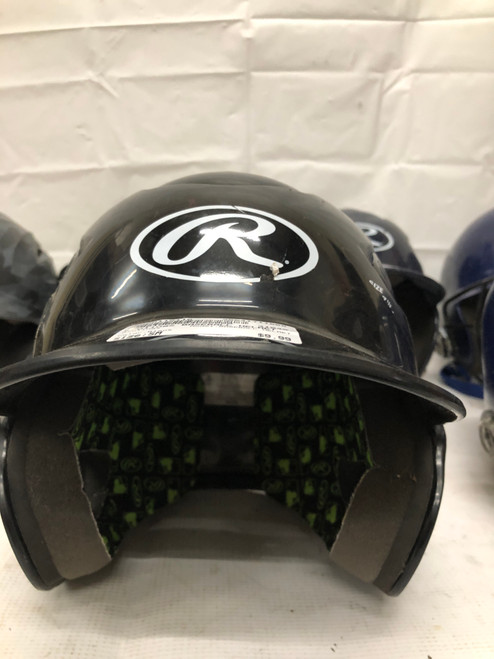 Vist Large View of Product Image Which is Used Rawlings BASEBALL HELMET Batting Helmet No Mask Black SM