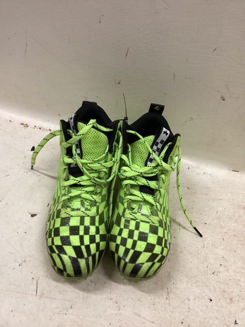 Vist Large View of Product Image Which is Used Under Armour FB CLEATS Jr FB Cleats Black And Neon Green Junior 04
