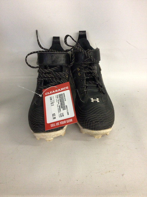 Vist Large View of Product Image Which is Used Under Armour BASEBALL CLEAT BB/SB Cleats Black Junior 03.5