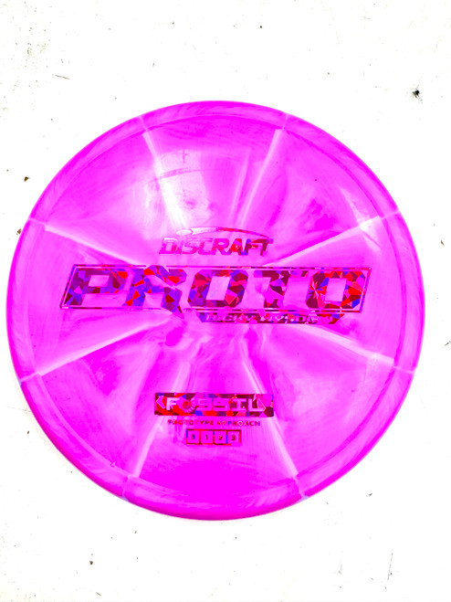 Vist Large View of Product Image Which is Used Discraft PROTO FOSSIL Disc Golf Mid Range Pink