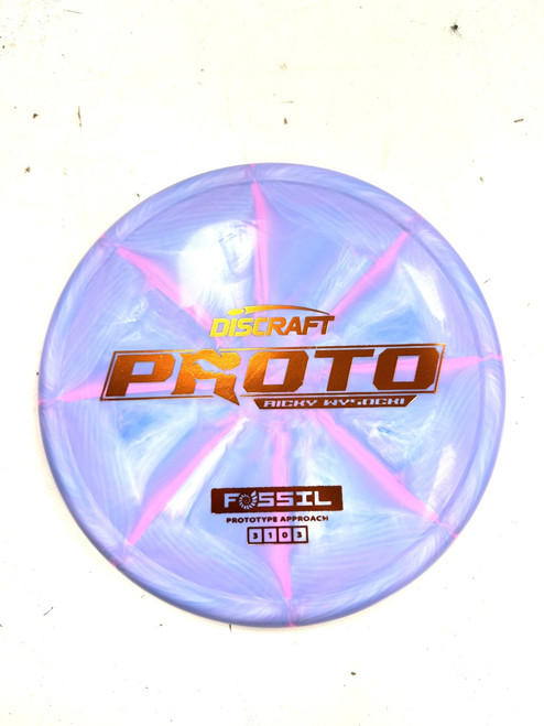 Vist Large View of Product Image Which is Used Discraft PROTO FOSSIL Disc Golf Mid Range Royal Blue