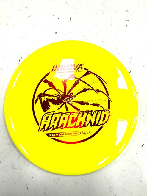 Vist Large View of Product Image Which is Used Innova STAR ARACHNID Disc Golf Mid Range Yellow