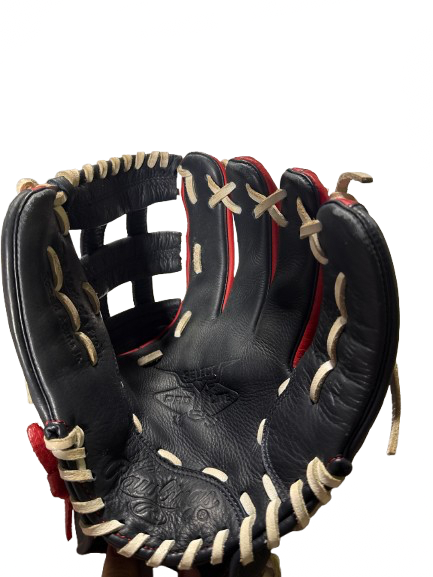 Vist Large View of Product Image Which is Used Rawlings RAWLINGS SELECT PRO ELITE 11.5 RHT BB/SB Glove RH Throw White/Red/Navy 11 1/2"