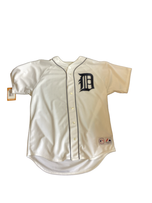 Vist Large View of Product Image Which is Used Majestic DETROIT TIGERS JERSEY BB Jersey White LG