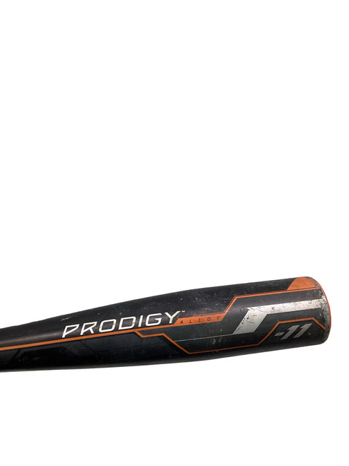 Vist Large View of Product Image Which is Used Rawlings PRODIGY BB/SB USA 2 5/8 Bat Black And Orange 29"