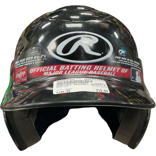 Vist Large View of Product Image Which is Used Rawlings RCFH Batting Helmet No Mask Black One Size