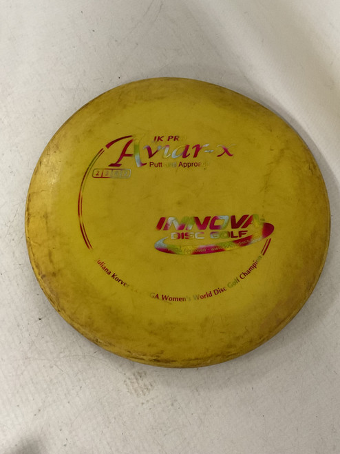 Vist Large View of Product Image Which is Used Innova JK PRO AVIAR-X Disc Golf Putter Yellow