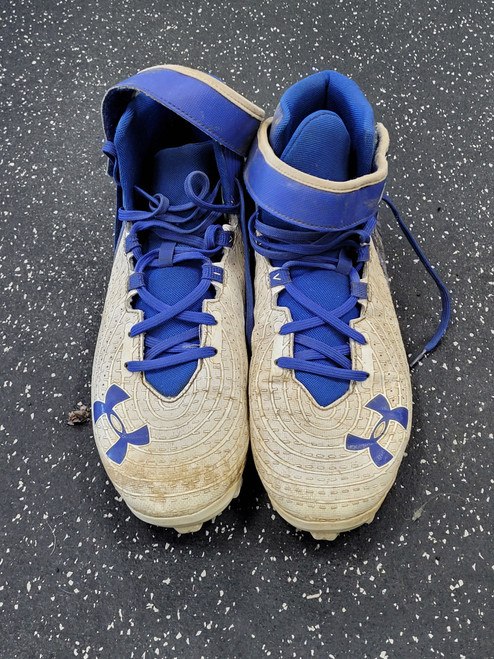Vist Large View of Product Image Which is Used Under Armour Adult FB Cleats White Senior 11