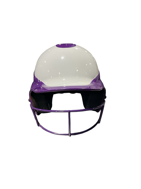 Vist Large View of Product Image Which is Used RIP-IT PURPLE AND WHITE Batting Helmet w/Mask Purple SM
