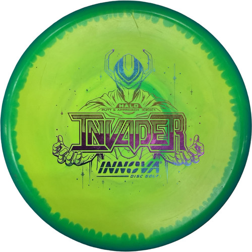 Vist Large View of Product Image Which is Used Innova HALO STAR INVADER Disc Golf Putter Yellow 173g
