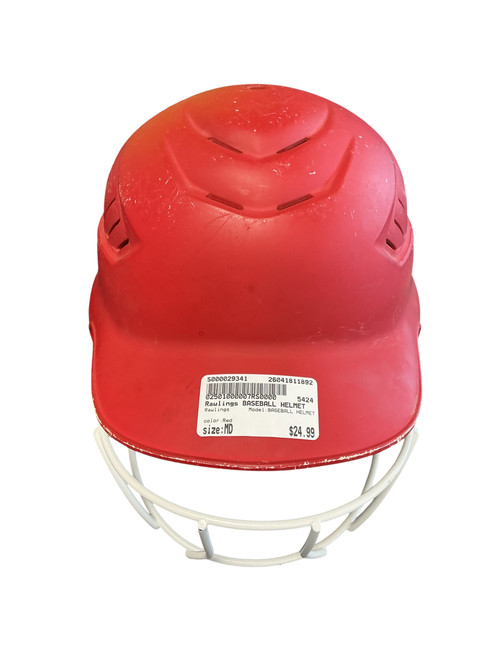 Vist Large View of Product Image Which is Used Rawlings BASEBALL HELMET Batting Helmet w/Mask Red MD