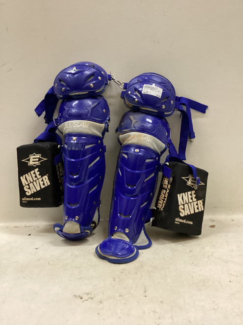 Vist Large View of Product Image Which is Used All-Star LG912S7 Catchers Leg Guards Royal Blue Junior
