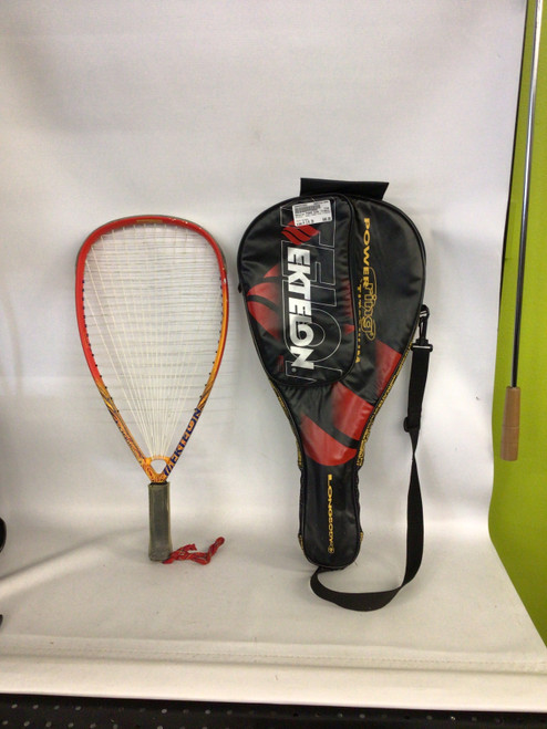 Vist Large View of Product Image Which is Used Ektelon POWER RING TITANIUM Adult Racquetball Racquet Orange 4 1/4"