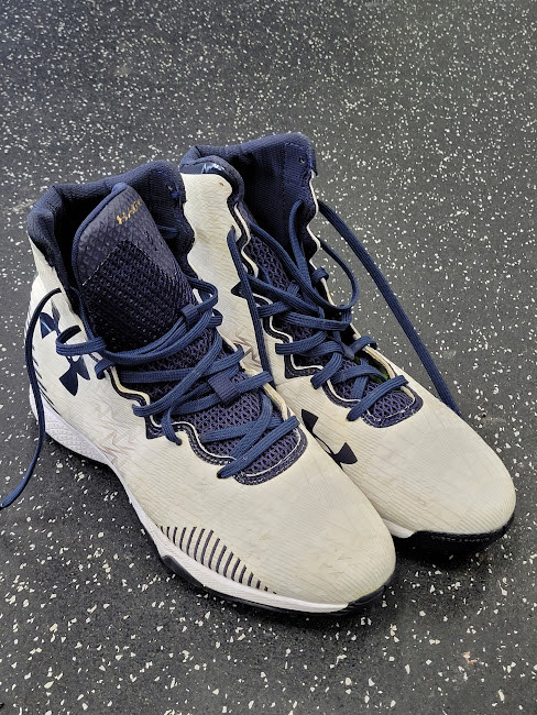 Vist Large View of Product Image Which is Used Under Armour Adult FB Cleats White Senior 10