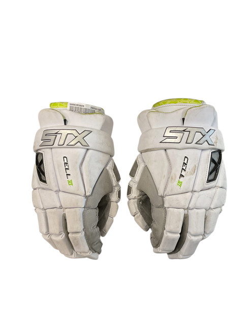 Vist Large View of Product Image Which is Used STX CELL VI LG GLOVE Lacrosse Gloves Mens White LG