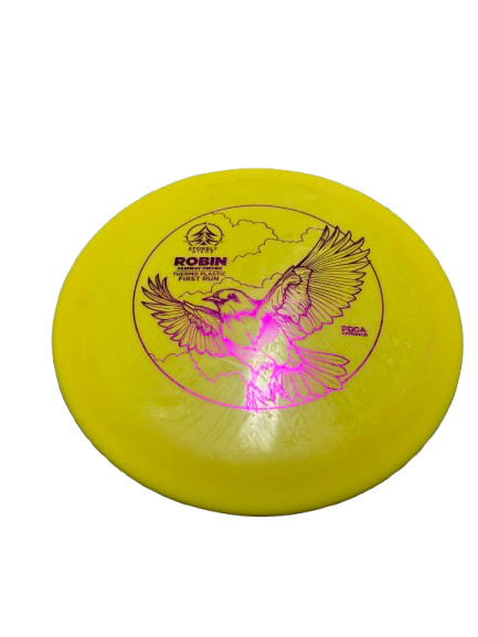 Vist Large View of Product Image Which is Used STOKELY DISCS ROBIN - FIRST RUN Disc Golf Driver Yellow