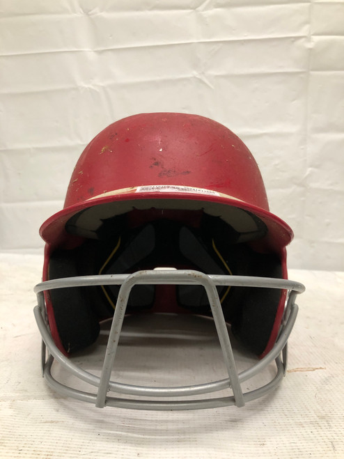 Vist Large View of Product Image Which is Used Under Armour WHITE AND RED Batting Helmet w/Mask Red MD